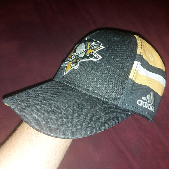PITTSBURGH PENGUINS HAT NHL ADIDAS AUTHENTIC ONE SIZE YOUTH FITMAX fitted cap - Picture 2 of 7
